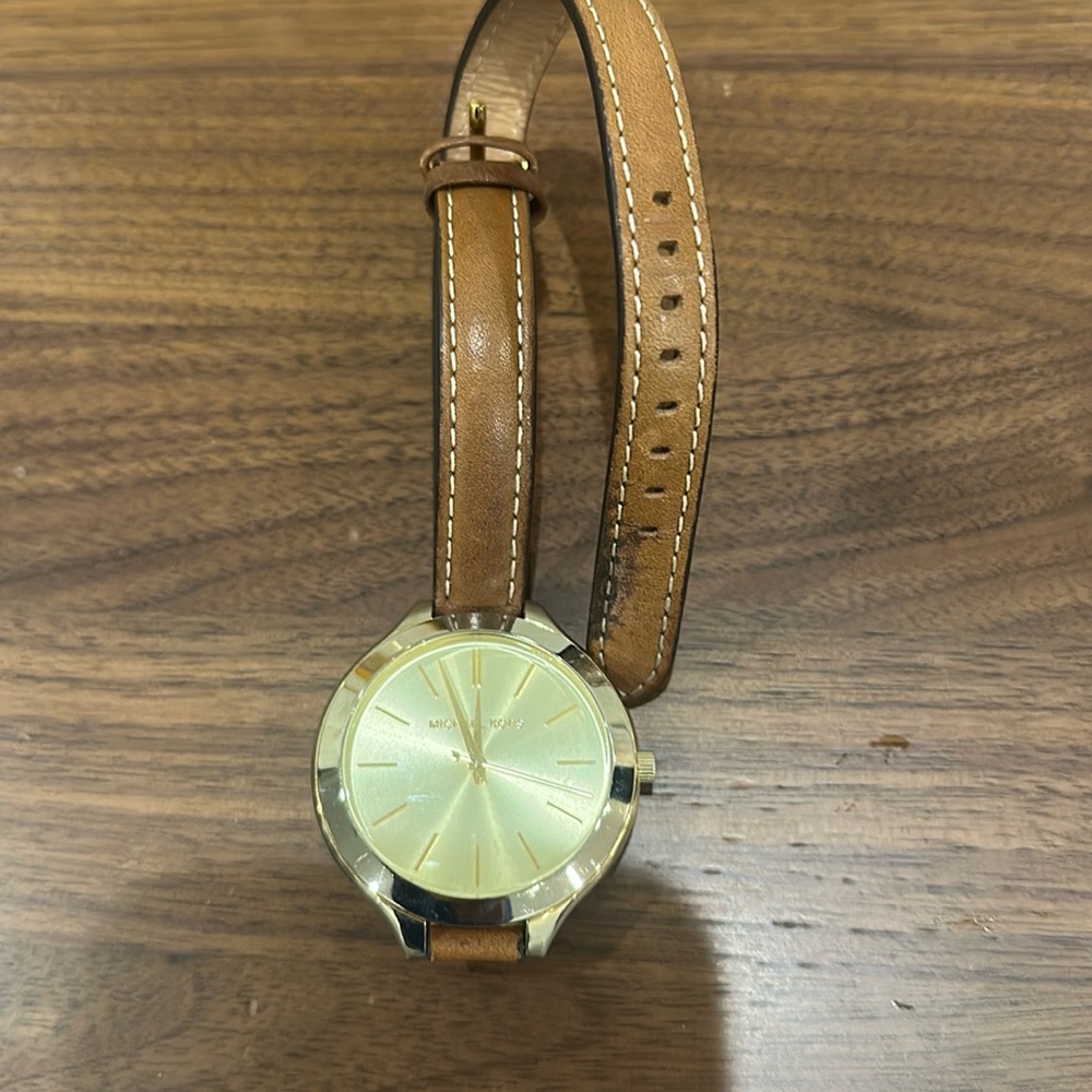 Michael Kors Beige Watch with Gold Face